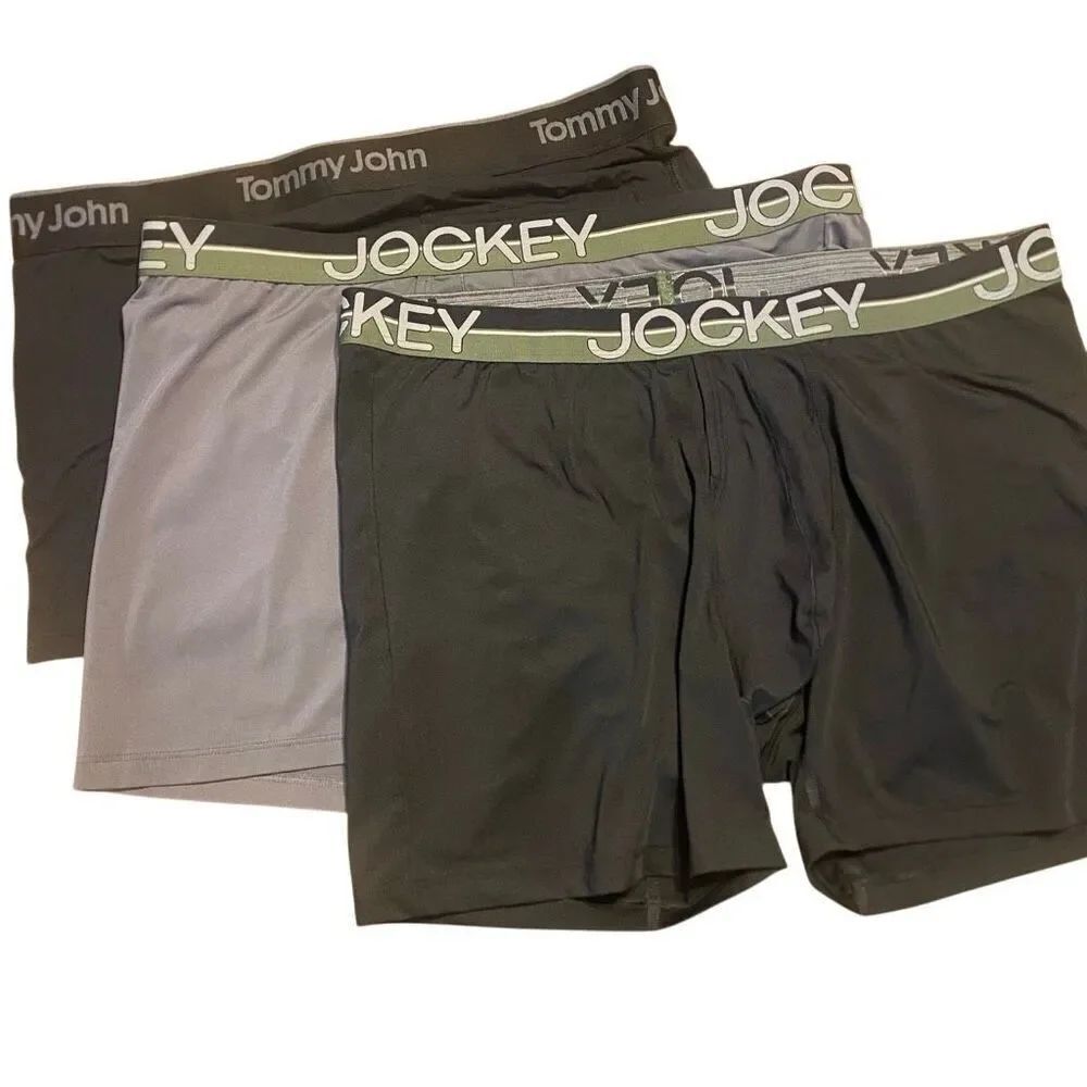tommy john and Jockey boxer briefs set of 3 XL Black and grey